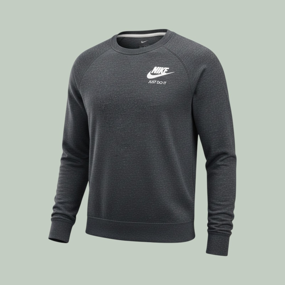 Nike Sportswear Gym Vintage Crewneck Top Charcoal Grey Heather Womens Medium